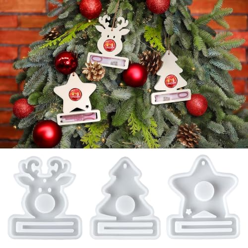 WIKIMO 3 Stück Silikonform Gießformen Weihnachten für Elche, Weihnachtsbäume, Sterne, Gipsformen zum Gießen Silikonform für Geldgeschenke WIKIMO 3 Stück Silikonform Gießformen Weihnachten für Elche, Weihnachtsbäume, Sterne, Gipsformen zum Gießen Silikonform für Geldgeschenke von wikimo
