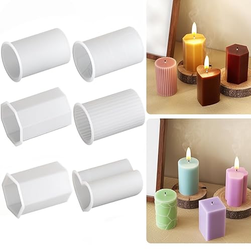 WIKIMO 6 Stück Silikonform für Kerzen Selber Machen Set, Handwerk Kerzenformen Silikon, Kerzen Silikonformen für Duftkerzen WIKIMO 6 Stück Silikonform für Kerzen Selber Machen Set, Handwerk Kerzenformen Silikon, Kerzen Silikonformen für Duftkerzen von wikimo