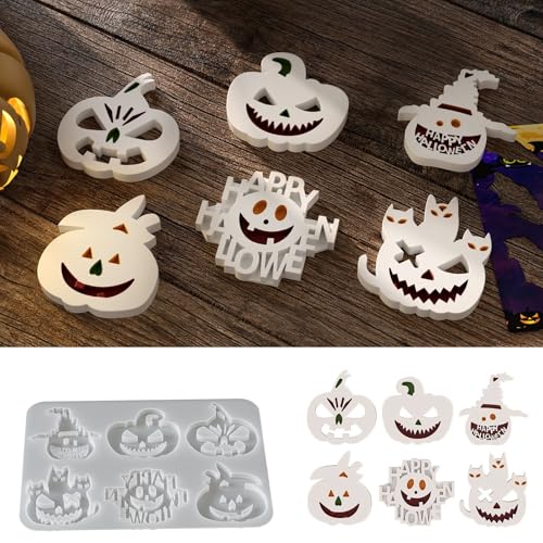 WIKIMO 6 Stück Silikonformen Gießformen Kürbis Anhänger für Halloween, Epoxidharz Formen Kürbis Gießformen Silikonform Dekorative Accessoires WIKIMO 6 Stück Silikonformen Gießformen Kürbis Anhänger für Halloween, Epoxidharz Formen Kürbis Gießformen Silikonform Dekorative Accessoires von wikimo