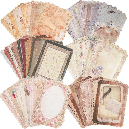 Wikimo 6 Designs 60 Blätter Scrapbook Zubehör für Decorative, 12.5 x 17.5 cm Spitzenverzierung Scrapbook Papier, Scrapbooking Papier für Geschenke für Bastelfreunde (Stil 7) von wikimo