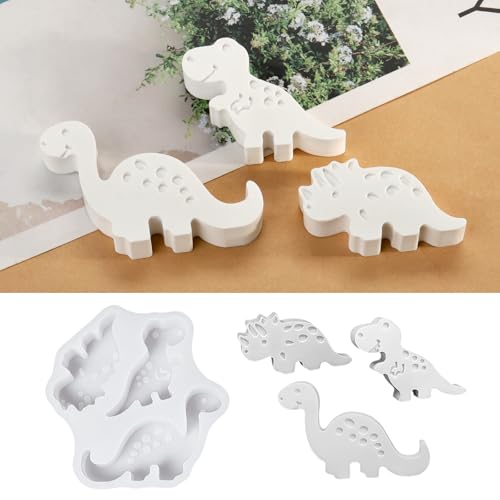 WIKIMO 3 Stück Silikonformen Gießformen für Dinosaurier, Gips zum Gießen für Tier, Epoxidharz Formen Raysin Sommer Gießformen DIY Handgefertigter von wikimo
