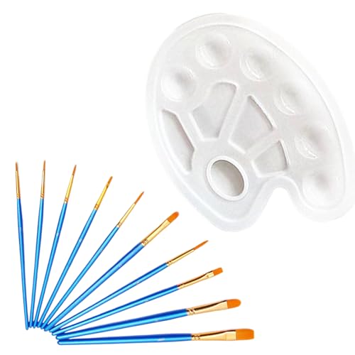 wilcractk 10er Set Pinsel mit Mischpalette – Perlmuttblaue Pinsel, Ideal für Kunst- und Malarbeiten, Perfekt für Anfänger und Profis, Mischen und Gestalten wilcractk 10er Set Pinsel mit Mischpalette – Perlmuttblaue Pinsel, Ideal für Kunst- und Malarbeiten, Perfekt für Anfänger und Profis, Mischen und Gestalten von wilcractk