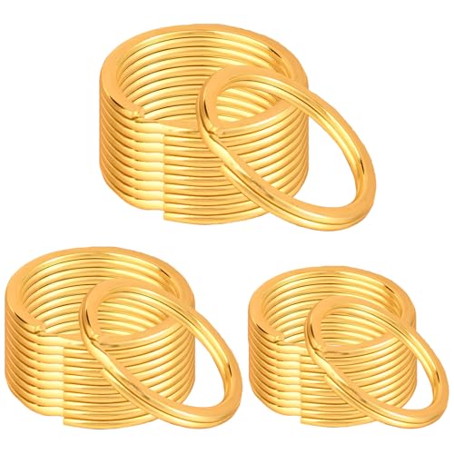wilcractk Schlüsselringe, 30 Stück Goldene Schlüsselringe Aus Messing in 20mm/25mm/30mm, Robust & Rostfrei, Vielseitige Ringe Für Schlüsselanhänger Edelstahl & DIY Lederarbeiten von wilcractk