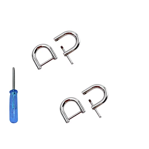 willikiva D-Ring mit Verschlussschraube, Ersatzschraube, Schäkel, Schlüssel, U-Form, D-Ringe, Halter, Hufeisen, DIY, Leder, Handwerk, Geldbörse (Silber, 0,95 cm) von willikiva