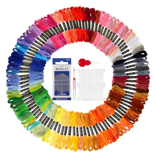 100 Farben Stickgarn Set, Embroidery Thread 6 Stränge pro Garn, jeweils 8 m Lang Strickgarn Knüpfgarn Yarn Stickgarn Baumwolle Perlgarn für Freundschaftsbänder Bracelets zum Basteln Kreuzstich 100 Farben Stickgarn Set, Embroidery Thread 6 Stränge pro Garn, jeweils 8 m Lang Strickgarn Knüpfgarn Yarn Stickgarn Baumwolle Perlgarn für Freundschaftsbänder Bracelets zum Basteln Kreuzstich von winbest