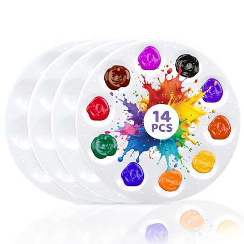14PCS Mischpalette Acrylfarben Runde Malpalette Kunststoff Mischen 15.8cm mit 10 Farbfeldern und 1 Mischfeld Ölfarben Aquarell Gouache Kunsthandwerk 14PCS Mischpalette Acrylfarben Runde Malpalette Kunststoff Mischen 15.8cm mit 10 Farbfeldern und 1 Mischfeld Ölfarben Aquarell Gouache Kunsthandwerk von winbest