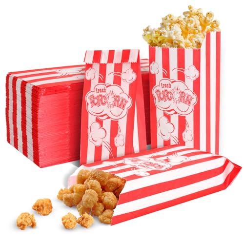 150 Stück Popcorn Tüten, Popcorntüten klein Popcorntüten Papiertüten Popcorn Tüte Candy Tüte Popcorn Box Partytüten für Kino, Filmabende 9 * 5 * 22cm von winbest
