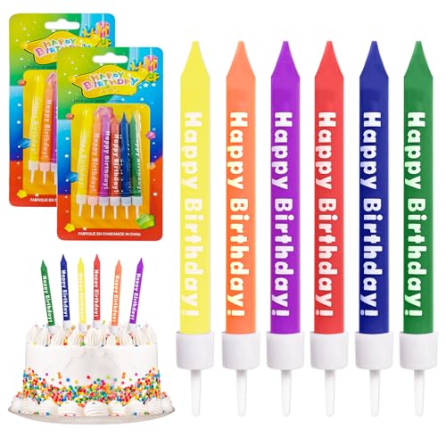 Geburtstagskerzen für Kuchen, 12 Stück Regenbogen-Kerzen mit Haltern, farbige Geburtstagskuchenkerzen für Geburtstagskuchen, Babyparty, Hochzeit, Party, Dekoration Geburtstagskerzen für Kuchen, 12 Stück Regenbogen-Kerzen mit Haltern, farbige Geburtstagskuchenkerzen für Geburtstagskuchen, Babyparty, Hochzeit, Party, Dekoration von winbest