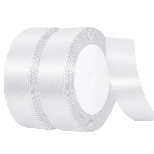 Satinband, 20 mm, Weiß, 2 Rollen von winbest