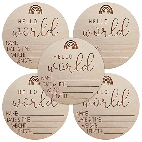 windyday Geburtsanzeige Zeichen 10,2 cm Hallo Welt-Willkommensschild für Neugeborene,Neugeborenes Schild Baby-Holzschilder, Baby-Ankündigungsschild für Babypar, Krankenhaus, Kinderzimmer windyday Geburtsanzeige Zeichen 10,2 cm Hallo Welt-Willkommensschild für Neugeborene,Neugeborenes Schild Baby-Holzschilder, Baby-Ankündigungsschild für Babypar, Krankenhaus, Kinderzimmer von windyday