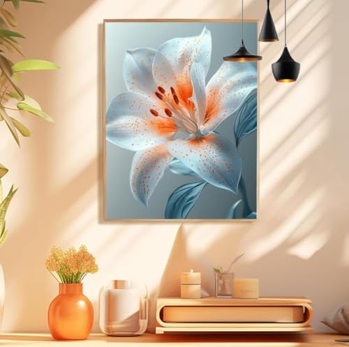 Malen Nach Zahlen Blume Muster Design, anlage Malen Nach Zahlen Erwachsene Klein 10x20cm, Handgemalt Leinwand Ölgemälde Acrylfarben Kit, Paint by Numbers für Wanddeko Wohnzimmer, Ohne Rahmen,Model 374 von wionheng