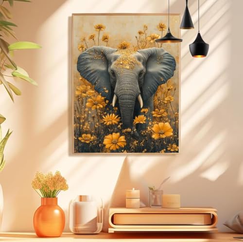 Malen Nach Zahlen Elefant Muster, Blume Malen Nach Zahlen Erwachsene Groß 70x100cm, DIY Handgemalt Leinwand Ölgemälde Acrylfarben Kit, Paint by Numbers für Wanddeko Wohnzimmer, Ohne Rahmen,Model 200 Malen Nach Zahlen Elefant Muster, Blume Malen Nach Zahlen Erwachsene Groß 70x100cm, DIY Handgemalt Leinwand Ölgemälde Acrylfarben Kit, Paint by Numbers für Wanddeko Wohnzimmer, Ohne Rahmen,Model 200 von wionheng