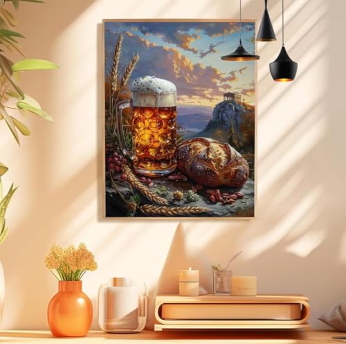Malen Nach Zahlen Erwachsene Bier Paint by Numbers Brot Malen Nach Zahlen Groß 30x40cm Ohne Rahmen, DIY Ölgemälde Set mit 3 Pinsel und Acrylfarben für Deko Aesthetic, Geschenke für Frauen,Model 559 Malen Nach Zahlen Erwachsene Bier Paint by Numbers Brot Malen Nach Zahlen Groß 30x40cm Ohne Rahmen, DIY Ölgemälde Set mit 3 Pinsel und Acrylfarben für Deko Aesthetic, Geschenke für Frauen,Model 559 von wionheng