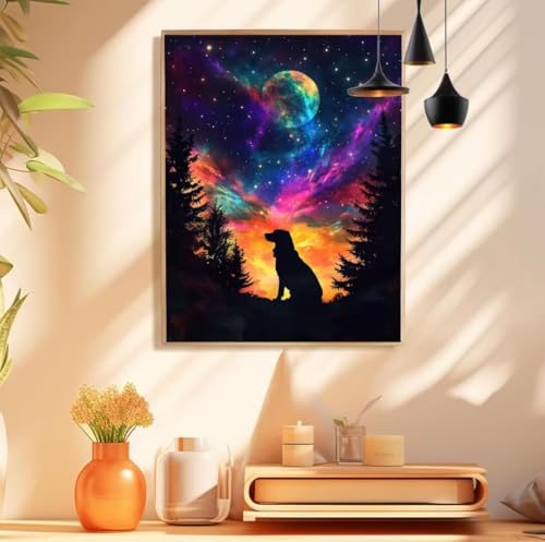 Malen Nach Zahlen Hund Muster, Sternenhimmel Malen Nach Zahlen Erwachsene Klein 10x20cm, Handgemalt Leinwand Ölgemälde Acrylfarben Kit, Paint by Numbers für Wanddeko Wohnzimmer, Ohne Rahmen,Model 299 Malen Nach Zahlen Hund Muster, Sternenhimmel Malen Nach Zahlen Erwachsene Klein 10x20cm, Handgemalt Leinwand Ölgemälde Acrylfarben Kit, Paint by Numbers für Wanddeko Wohnzimmer, Ohne Rahmen,Model 299 von wionheng