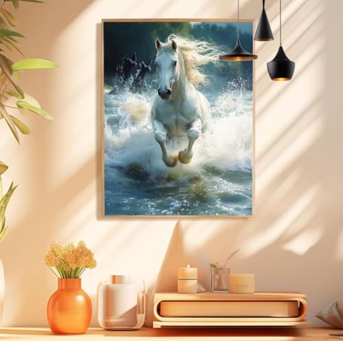 Malen Nach Zahlen Pferd Muster Design, Weiß Malen Nach Zahlen Erwachsene Groß 70x100cm, Handgemalt Leinwand Ölgemälde Acrylfarben Kit, Paint by Numbers für Wanddeko Wohnzimmer, Ohne Rahmen,Model 185 Malen Nach Zahlen Pferd Muster Design, Weiß Malen Nach Zahlen Erwachsene Groß 70x100cm, Handgemalt Leinwand Ölgemälde Acrylfarben Kit, Paint by Numbers für Wanddeko Wohnzimmer, Ohne Rahmen,Model 185 von wionheng