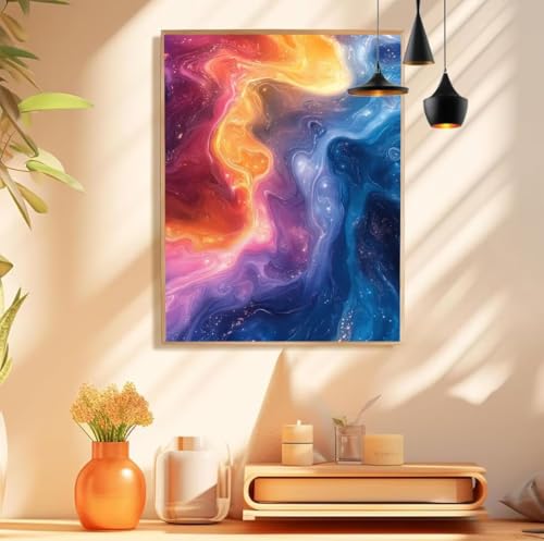 Malen Nach Zahlen abstrakt Muster, Farbe Malen Nach Zahlen Erwachsene Groß 90x120cm, DIY Handgemalt Leinwand Ölgemälde Acrylfarben Kit, Paint by Numbers für Wanddeko Wohnzimmer, Ohne Rahmen,Model 347 von wionheng
