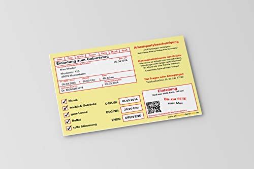 Einladung Einladungskarte Geburtstag (10 Stück) Krankmeldung individuell von wirmachendeinekarte.de