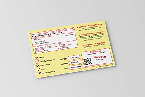Einladung Einladungskarte Geburtstag (10 Stück) Krankmeldung individuell von wirmachendeinekarte.de