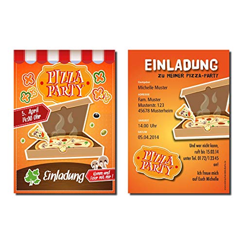 Einladung Einladungskarte Kindergeburtstag Pizza Party von wirmachendeinekarte.de