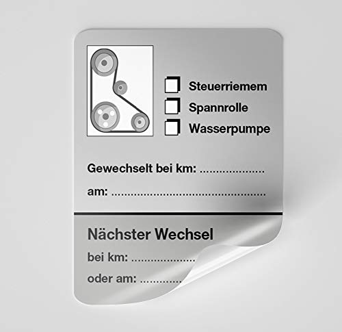 KFZ-Zahnriemen-Steuerriemen-Aufkleber Dunkel-Grau 100 Stück Blanko von wirmachendeinekarte.de