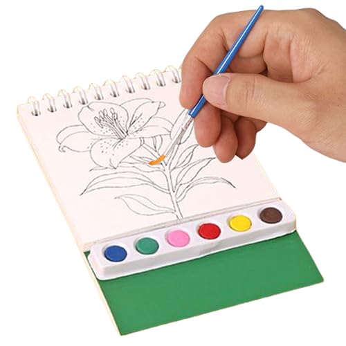 wiroouia Aquarell Malbuch - Zeichenbuch Mit Pinsel | Lernmalbuch Für Anfänger Perfekt Für Kreatives Malen Geburtstag Kunstunterricht Und Reise von wiroouia
