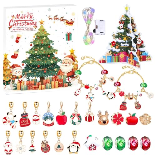 wiroouia Charm Armband Kalender Adventszeit, Weihnachts Countdown Kalender Anhänger, Handgefertigter Schmuck 24 Tage Für Jugendliche Mädchen Frauen Urlaub Festtage Feier Anlässe wiroouia Charm Armband Kalender Adventszeit, Weihnachts Countdown Kalender Anhänger, Handgefertigter Schmuck 24 Tage Für Jugendliche Mädchen Frauen Urlaub Festtage Feier Anlässe von wiroouia