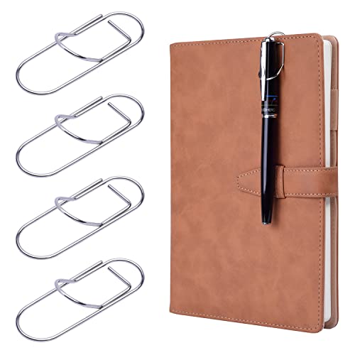 Wisdompro 12 Stück Stifthalter Notizbuch Metall, 2,1 x 6 cm Stift Clip für Notizbuch Bücher Journal Klemmbrett, Büroklammern Groß für Fast Jede Stiftgröße (Silber) von Wisdompro