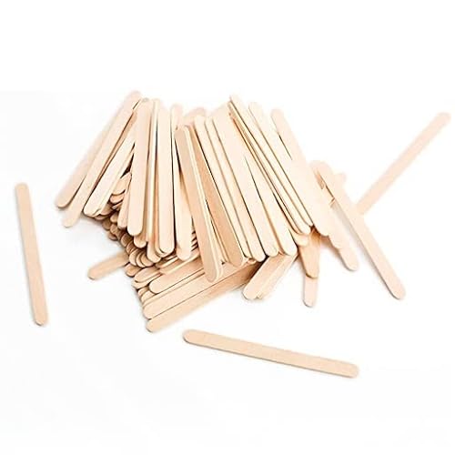 wisefood Eisstiele, 100 Stück Spatel 11 cm, Eisspatel aus Holz, naturbelassene Eisstäbchen, Bastelhölzer, Bastelstäbe, Holzstäbe zum Basteln, Holzspachtel für Waxing von wisefood