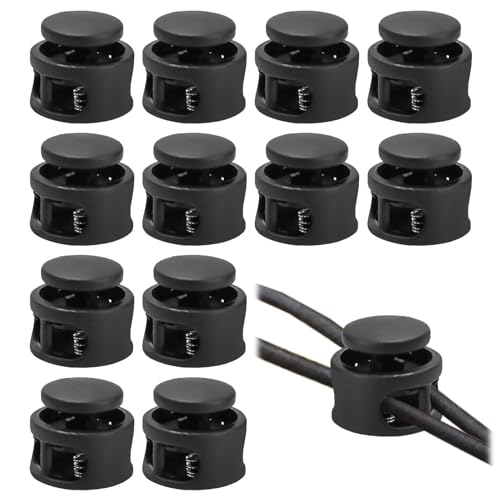 12 Stück Kordelstopper Kunststoff Verschlüsse Kordelklemme, 2 Loch Schnellverschluss Schuhe,Schnürsenkel Federschnalle,Schwarz Schnürsenkel Clips für Kordelzug Taschen,Kleidung,Hut und Rucksäcke 12 Stück Kordelstopper Kunststoff Verschlüsse Kordelklemme, 2 Loch Schnellverschluss Schuhe,Schnürsenkel Federschnalle,Schwarz Schnürsenkel Clips für Kordelzug Taschen,Kleidung,Hut und Rucksäcke von witeup
