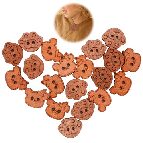 20 Stück Knöpfe, 2 Loch Holzknöpfe zum Annähen, Süßer Kleiner Bär und Bärenpfoten Buttons Selber Machen, Kinderknöpfe zum Basteln für Kleidung, Spielzeug, Kunsthandwerk 20 Stück Knöpfe, 2 Loch Holzknöpfe zum Annähen, Süßer Kleiner Bär und Bärenpfoten Buttons Selber Machen, Kinderknöpfe zum Basteln für Kleidung, Spielzeug, Kunsthandwerk von witeup