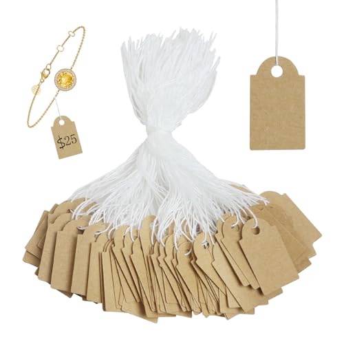 200 Stück Preisschilder Etiketten,15 * 25mm Geschenkanhänger Kraftpapier, Kleinen Preisetiketten,Handmade Label mit Elastischer Schnur,Preisschilder Anhänger für Schmuck Geschenk Kleidung,Braun 200 Stück Preisschilder Etiketten,15 * 25mm Geschenkanhänger Kraftpapier, Kleinen Preisetiketten,Handmade Label mit Elastischer Schnur,Preisschilder Anhänger für Schmuck Geschenk Kleidung,Braun von witeup