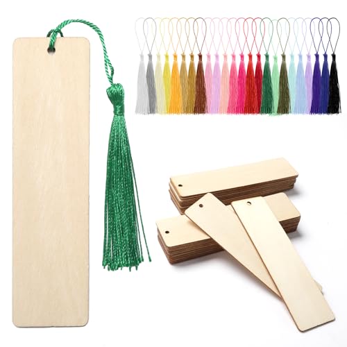 24 Stück Blanko Lesezeichen Holz Mit 24 Farben Quasten, Personalisiert für Kinder Erzieherin, Mit Löchern für DIY-Basteleien, Geschenkanhänger, Urlaubsgeschenke, Partydekorationen 24 Stück Blanko Lesezeichen Holz Mit 24 Farben Quasten, Personalisiert für Kinder Erzieherin, Mit Löchern für DIY-Basteleien, Geschenkanhänger, Urlaubsgeschenke, Partydekorationen von witeup