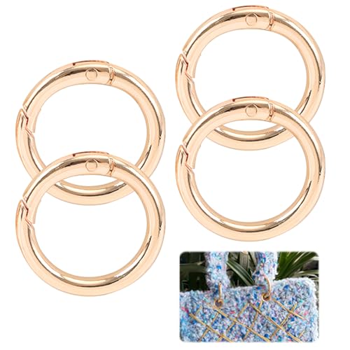 4 Stück Karabiner Runder, Karabinerring, Türverschlüsse, Schlüsselverschlüsse, Schlüsselring Gold, Karabiner Ring,Karabinerhaken für Geldbörsen, Geldbörsen,Taschenanhänger 4 Stück Karabiner Runder, Karabinerring, Türverschlüsse, Schlüsselverschlüsse, Schlüsselring Gold, Karabiner Ring,Karabinerhaken für Geldbörsen, Geldbörsen,Taschenanhänger von witeup