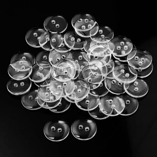 50 Stück Transparent Knöpfe, 15 mm Reversibel zum Annähen, 2 Löcher Buttons für Bekleidung, Bettwäsche, Handwerk und Nähen 50 Stück Transparent Knöpfe, 15 mm Reversibel zum Annähen, 2 Löcher Buttons für Bekleidung, Bettwäsche, Handwerk und Nähen von witeup