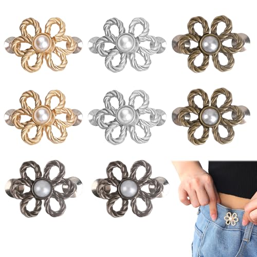 8 Stück Hosenknopf Hosenbund Enger Machen, Abnehmbar Blumen Perlen Knöpfe Hosen Enger Machen Clip, Verstellbare Ohne Nähen Hosenknöpfe zum Enger Machen für Jean Anzughosen, Kleider, Bluse 8 Stück Hosenknopf Hosenbund Enger Machen, Abnehmbar Blumen Perlen Knöpfe Hosen Enger Machen Clip, Verstellbare Ohne Nähen Hosenknöpfe zum Enger Machen für Jean Anzughosen, Kleider, Bluse von witeup