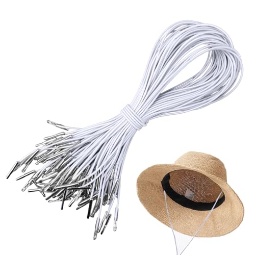 Elastische Widerhaken Cord 50 Stück, Gummischnur mit Metall Widerhaken Verschluss,Gummiband Rund, Weiß Hutgummi Gummikordel für Hüte, Augenbinden, Masken, Notizbücher, Tag, Geschenktüten Elastische Widerhaken Cord 50 Stück, Gummischnur mit Metall Widerhaken Verschluss,Gummiband Rund, Weiß Hutgummi Gummikordel für Hüte, Augenbinden, Masken, Notizbücher, Tag, Geschenktüten von witeup