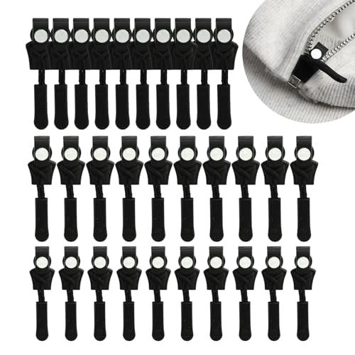 Reißverschluss Reparaturset, 30 Stück Reißverschluss Zipper Ersatz, Reissverschluss Reparatur Set, Schwarz Abnehmbarer Reißverschluss Schieber für Kleidung, Gepäck, Rucksäcke, Bettwäsche,Zelt von witeup