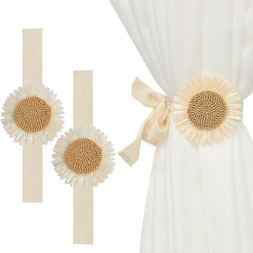 witeup Vorhang Raffhalter Gardinenband 2 Stück, Niedlich Blumen Gardinenhalter Sonnenblume,Verstellbarer Stoff Raffhalter für Gardinen, Vorhanghalter für Haus Kinderzimmer Deko witeup Vorhang Raffhalter Gardinenband 2 Stück, Niedlich Blumen Gardinenhalter Sonnenblume,Verstellbarer Stoff Raffhalter für Gardinen, Vorhanghalter für Haus Kinderzimmer Deko von witeup