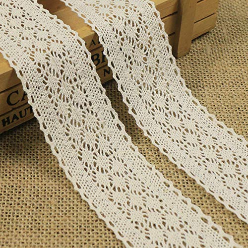 10 Meter Vintage Spitzenband Beige Spitzenborte Häkel-Borte Spitze Spitzenstoff Spitzenbordüre Karten Tagebuch Scrapbooking Geschenkbox Dekoband Nähen Handwerk Hochzeit Deko von witgift