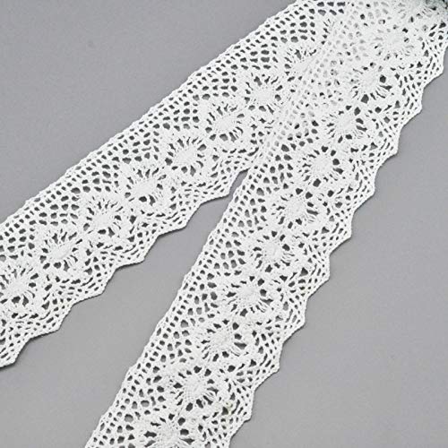 witgift 5 Meter Vintage Spitzenband Weiß Spitzenborte Häkel-Borte Spitze Spitzenstoff Spitzenbordüre Karten Tagebuch Scrapbooking Geschenkbox Dekoband Nähen Handwerk Hochzeit Deko von witgift