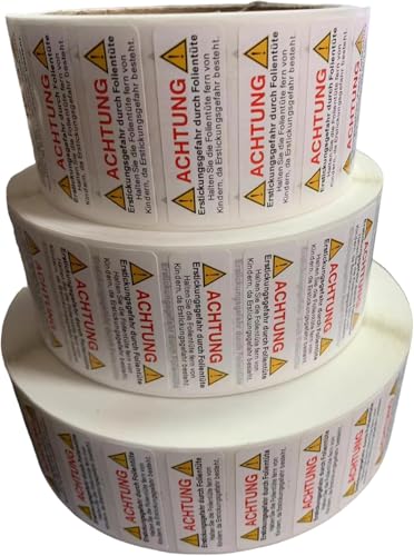 Wiztex Erstickungswarnband-Etiketten – 45 mm x 15 mm selbstklebender Aufkleber – Sicherheitswarnung: Von Kindern fernhalten Erstickungsetiketten – Hochwertige, stark klebende Aufkleber (5000 pieces) von wiztex