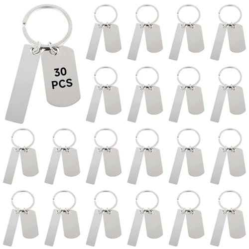 30 Stück Blanko Runde Edelstahl Tags Polierte Metall Pet Tags mit Löchern und Schlüsselringen für individuelle Gravur 30 Stück Blanko Runde Edelstahl Tags Polierte Metall Pet Tags mit Löchern und Schlüsselringen für individuelle Gravur von wkao