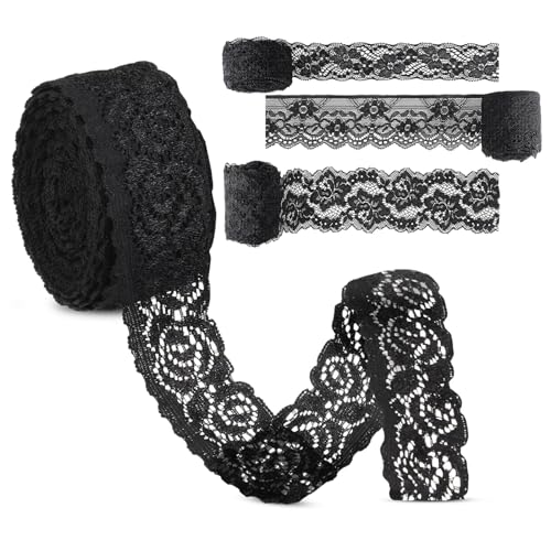 4 Rollen Spitzenbänder Schwarz Vintage Spitzenband Schwarz Baumwolle Spitzenstoff Spitzenband Strecken Blumen Muster Spitze Meterware Rolle Bänder Spitzen für Geschenkverpackung Valentinstag Hochzeit 4 Rollen Spitzenbänder Schwarz Vintage Spitzenband Schwarz Baumwolle Spitzenstoff Spitzenband Strecken Blumen Muster Spitze Meterware Rolle Bänder Spitzen für Geschenkverpackung Valentinstag Hochzeit von wlertcop