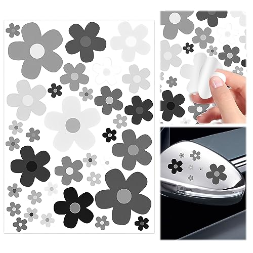 Prilblumen Aufkleber 35 Aufkleber Sticker Blumen Selbstklebend Mehrfarbig Bunt Retro Blumen Aufkleber Wasserdicht und Sonnenschutzmittel Mülltonnenaufkleber für Küche Bad Auto Koffer Laptop von wlertcop