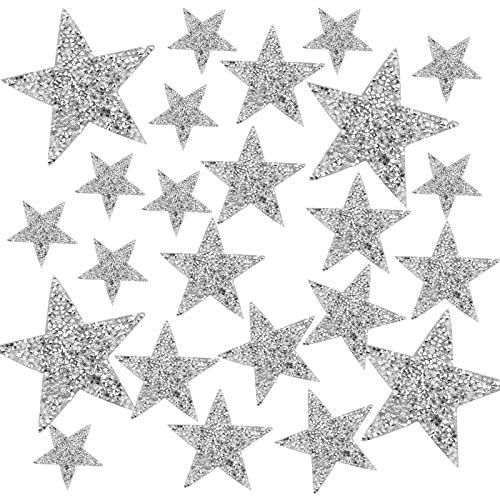 wocpvm 24 Stück Silber Aufbügler Strass Bügelbilder Glitzer Patches Aufnäher Applikation Zum Aufbügeln für Kleidung, Jeans, Rucksack, Hut, Taschen, Schuhe, DIY, 8/6/4 cm wocpvm 24 Stück Silber Aufbügler Strass Bügelbilder Glitzer Patches Aufnäher Applikation Zum Aufbügeln für Kleidung, Jeans, Rucksack, Hut, Taschen, Schuhe, DIY, 8/6/4 cm von wocpvm