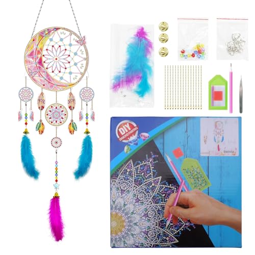wocpvm Diamond Painting Traumfänger Bastelset für Kinder ab 6 Jahre,DIY Traumfänger Kreativset mit 3D-Effekt Geschenkidee für Wanddekor & Mädchen/Jungen (Vollständiges Set) wocpvm Diamond Painting Traumfänger Bastelset für Kinder ab 6 Jahre,DIY Traumfänger Kreativset mit 3D-Effekt Geschenkidee für Wanddekor & Mädchen/Jungen (Vollständiges Set) von wocpvm