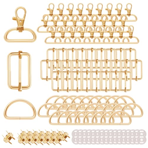 100 Stück Drehbare Karabinerhaken Mit Drehgelenk Schlüsselanhänger D-Ringe Triglide-Schiebeschnalle Gurtversteller Metall Magnetknöpf Schnallen und Verschlüsse 32mm Golden für DIY Nähen Zubehör 100 Stück Drehbare Karabinerhaken Mit Drehgelenk Schlüsselanhänger D-Ringe Triglide-Schiebeschnalle Gurtversteller Metall Magnetknöpf Schnallen und Verschlüsse 32mm Golden für DIY Nähen Zubehör von wodemeilon
