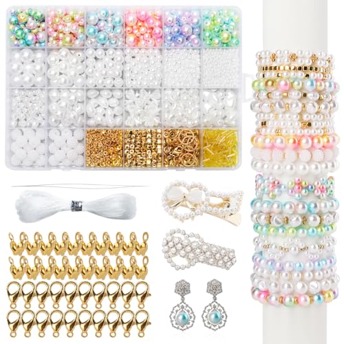 Weiße Perlen set zum Auffädeln 2500 Stück Perlen Für Armbänder Beads mit Loch 3/4/6/8/10/12mm Perlen Basteln Schwarze Perlen Pearls Basteln Perlen für armbänder für erwachsene kinder Weiße Perlen set zum Auffädeln 2500 Stück Perlen Für Armbänder Beads mit Loch 3/4/6/8/10/12mm Perlen Basteln Schwarze Perlen Pearls Basteln Perlen für armbänder für erwachsene kinder von wodemeilon