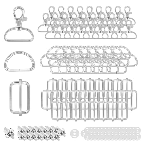 Drehbare Karabinerhaken D-Ringe Mit Drehgelenk Schlüsselanhänger Triglide-Schiebeschnalle 100 Stück Gurtversteller Metall Magnetknöpf Schnallen und Verschlüsse 32mm Silber für DIY Nähen Zubehör Drehbare Karabinerhaken D-Ringe Mit Drehgelenk Schlüsselanhänger Triglide-Schiebeschnalle 100 Stück Gurtversteller Metall Magnetknöpf Schnallen und Verschlüsse 32mm Silber für DIY Nähen Zubehör von wodemeilon