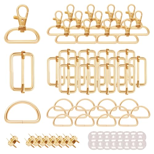50 Stück Drehbare Karabinerhaken Mit Drehgelenk Schlüsselanhänger D-Ringe Triglide-Schiebeschnalle Gurtversteller Metall Magnetknöpf Schnallen und Verschlüsse 32mm Golden für DIY Nähen Zubehör 50 Stück Drehbare Karabinerhaken Mit Drehgelenk Schlüsselanhänger D-Ringe Triglide-Schiebeschnalle Gurtversteller Metall Magnetknöpf Schnallen und Verschlüsse 32mm Golden für DIY Nähen Zubehör von wodemeilon